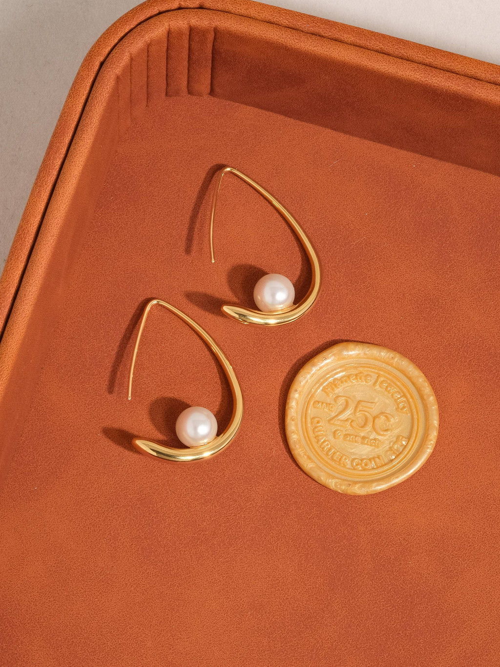 Tallis 18K Gold Plated Classic Pearl Drop Earring: Yellow Gold