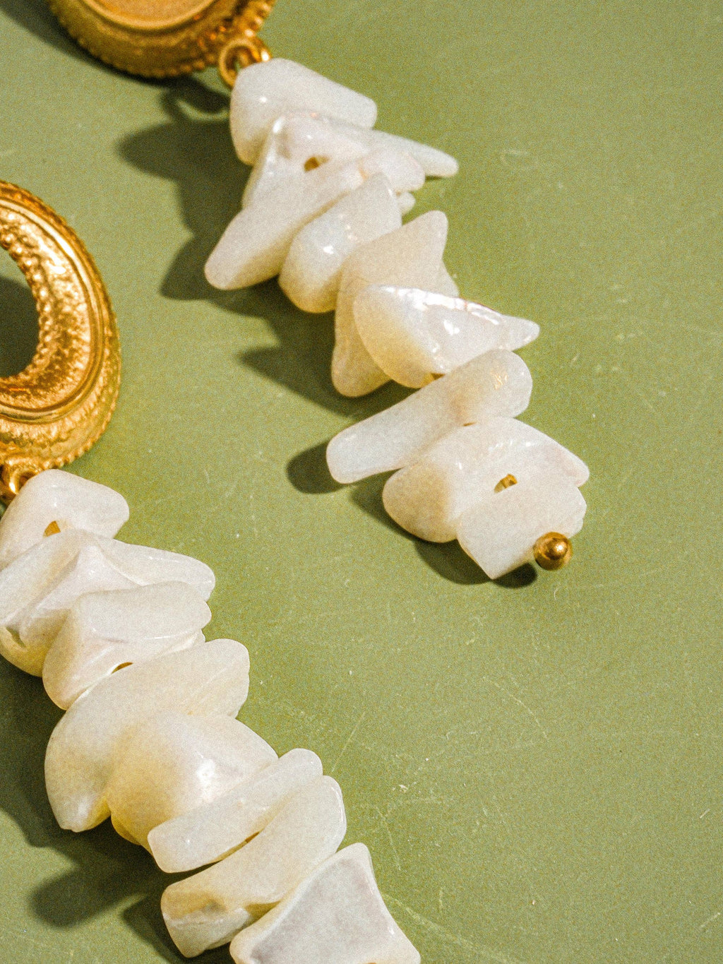 Shelby 18K Gold Plated Non-Tarnish Resort Moon and Shell Earring: Yellow Gold