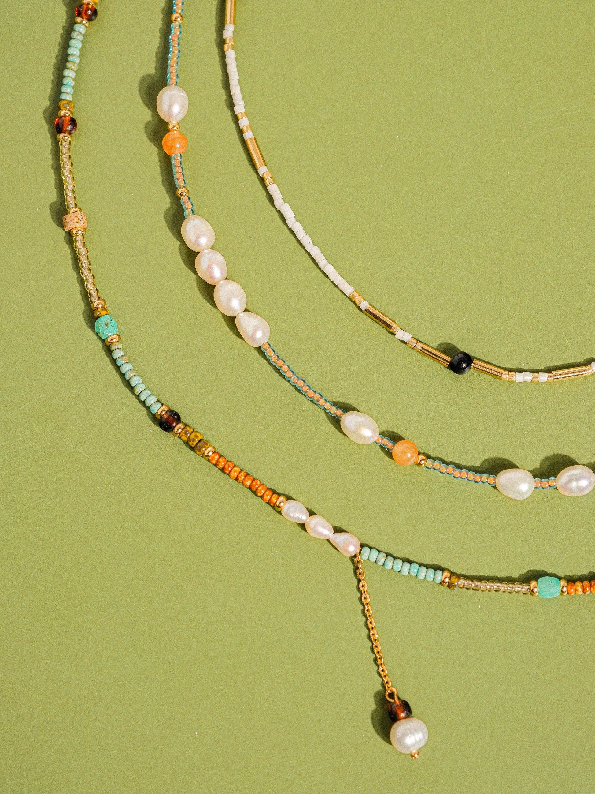 Elia Handmade Bohemian Beaded Stack Necklaces